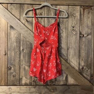 Hollister‎ Red Floral Romper